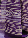 Linen Cotton Bagru Hand-Block Printed Saree-Purple