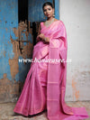 Banarasee Handwoven Semi Silk Saree With Copper Zari Buti Design-Pink