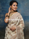 Banarasee Cotton Mix Ghichha Work Saree-White