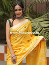 Bhagalpur Linen Cotton Resham Embroidered Saree-Yellow