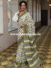 Handloom Mul Cotton Hand-block Print Saree-White