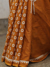 Handloom Mul Cotton Hand-block Print Saree-Yellow