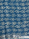 Linen Cotton Bagru Hand-Block Printed Saree-Pastel Blue