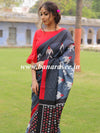Handloom Mul Cotton Hand-block Print Saree-Grey