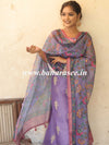 Banarasee Chanderi Silk Zari Buti Salwar Kameez Fabric With Digital Print Dupatta-Lavender