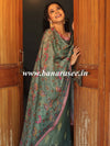 Banarasee Chanderi Silk Zari Buti Salwar Kameez Fabric With Digital Print Dupatta-Pastel Green