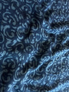 Handloom Maheshwari Silk Bagru Block Printed Mirror Work Saree-Blue