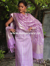 Banarasee Handloom Chanderi Silk Shibori Dyed Zari Work Salwar Kameez Dupatta Set-Lavender