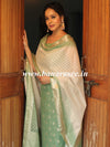 Banarasee Handloom Chanderi Silk Ombre Dyed Zari Work Salwar Kameez Dupatta Set-Pastel Green