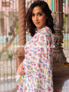 Handloom Mul Cotton Hand-block Print Saree-White