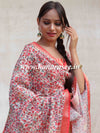 Banarasee Handloom Chanderi Cotton Shibori Salwar Kameez With Digital Print Dupatta-White & Red