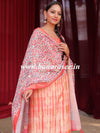 Banarasee Handloom Chanderi Cotton Shibori Salwar Kameez With Digital Print Dupatta-White & Red