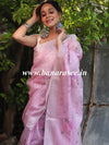 Banarasee Linen Cotton Digital Print Silver Zari Saree-Pink
