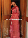 Banarasee Handwoven Semi Silk Saree With Digital Print & Broad Zari Border-Pink