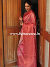 Banarasee Handwoven Semi Silk Saree With Digital Print & Broad Zari Border-Pink