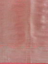 Banarasee Faux Georgette Saree With Silver Zari & Resham Jaal Work-Peach