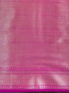 Banarasee Handwoven Pure Silk Cotton Saree With Zari Buti & Border-Pink