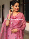 Banarasee Cotton Silk Embroidered Salwar Kameez With Hand-Painted Dupatta-Onion Pink