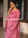 Banarasee Cotton Silk Embroidered Salwar Kameez With Hand-Painted Dupatta-Onion Pink