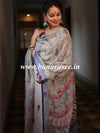 Banarasee Pure Handwoven Linen Salwar Kameez With Embroidered Design-Beige