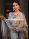 Banarasee Pure Handwoven Linen Salwar Kameez With Embroidered Design-Beige