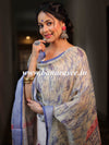 Banarasee Pure Handwoven Linen Salwar Kameez With Embroidered Design-Beige
