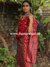 Banarasee Semi-Silk Salwar Kameez Fabric With Resham Design-Red