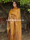 Banarasee Semi-Silk Salwar Kameez Fabric With Resham Design-Gold