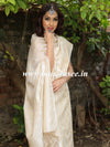 Banarasee Semi-Silk Salwar Kameez Fabric With Resham Design-White