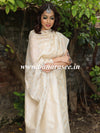 Banarasee Semi-Silk Salwar Kameez Fabric With Resham Design-White