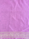 Banarasee Chanderi Cotton Floral Embroidered Saree-Pink
