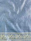 Banarasee Chanderi Cotton Floral Embroidered Saree-Grey