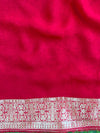 Banarasee Faux Khaddi Georgette Saree With Zari & Resham Work-Red