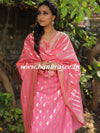 Banarasee Handloom Chanderi Cotton Zari Work Salwar Kameez Dupatta Set-Pink