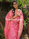 Banarasee Handloom Chanderi Cotton Zari Work Salwar Kameez Dupatta Set-Pink