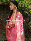 Banarasee Handloom Chanderi Cotton Zari Work Salwar Kameez Dupatta Set-Pink
