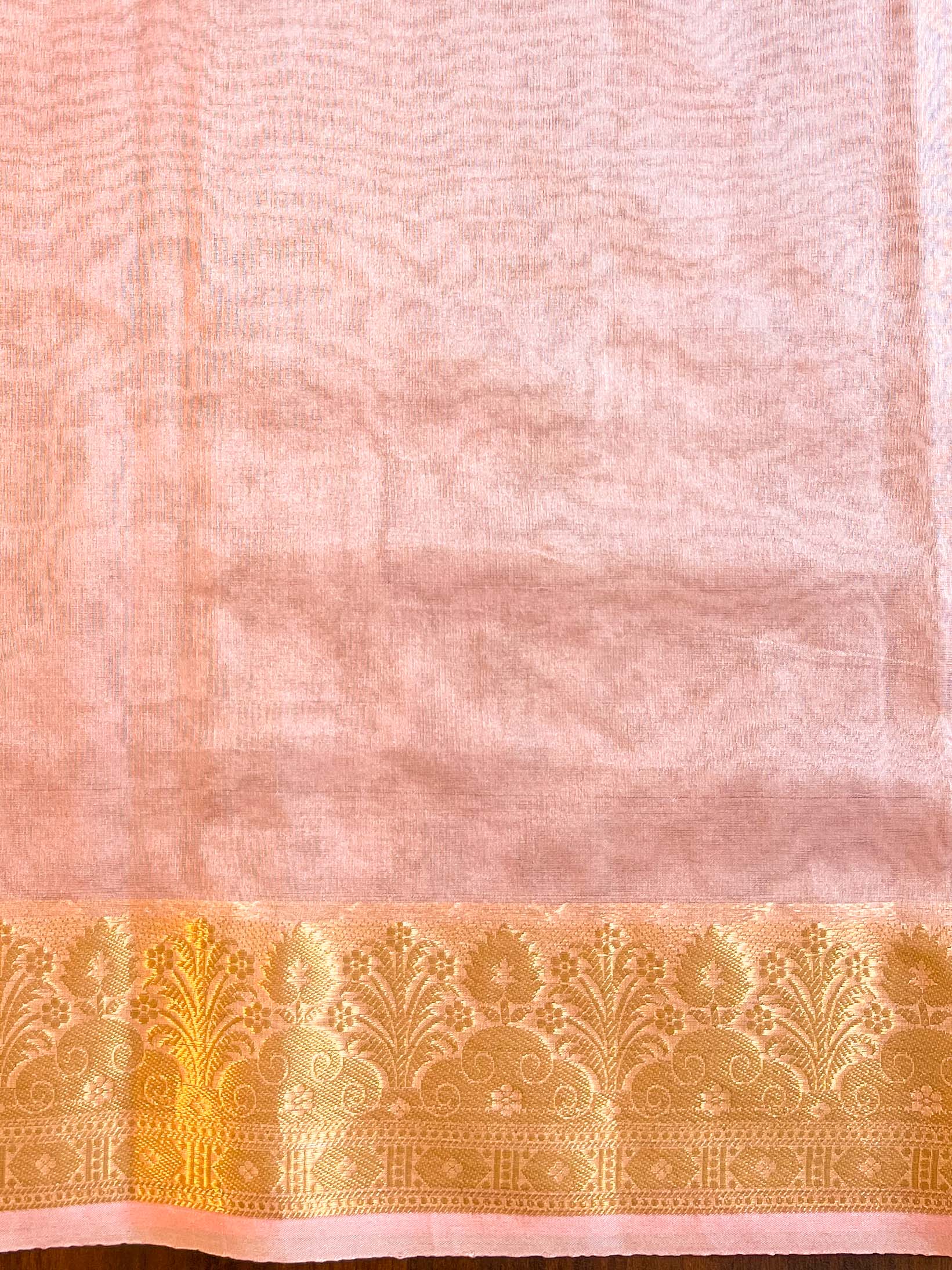 Banarasee Handwoven Organza Silk Hand-Painted & Embroidered Saree-Pink