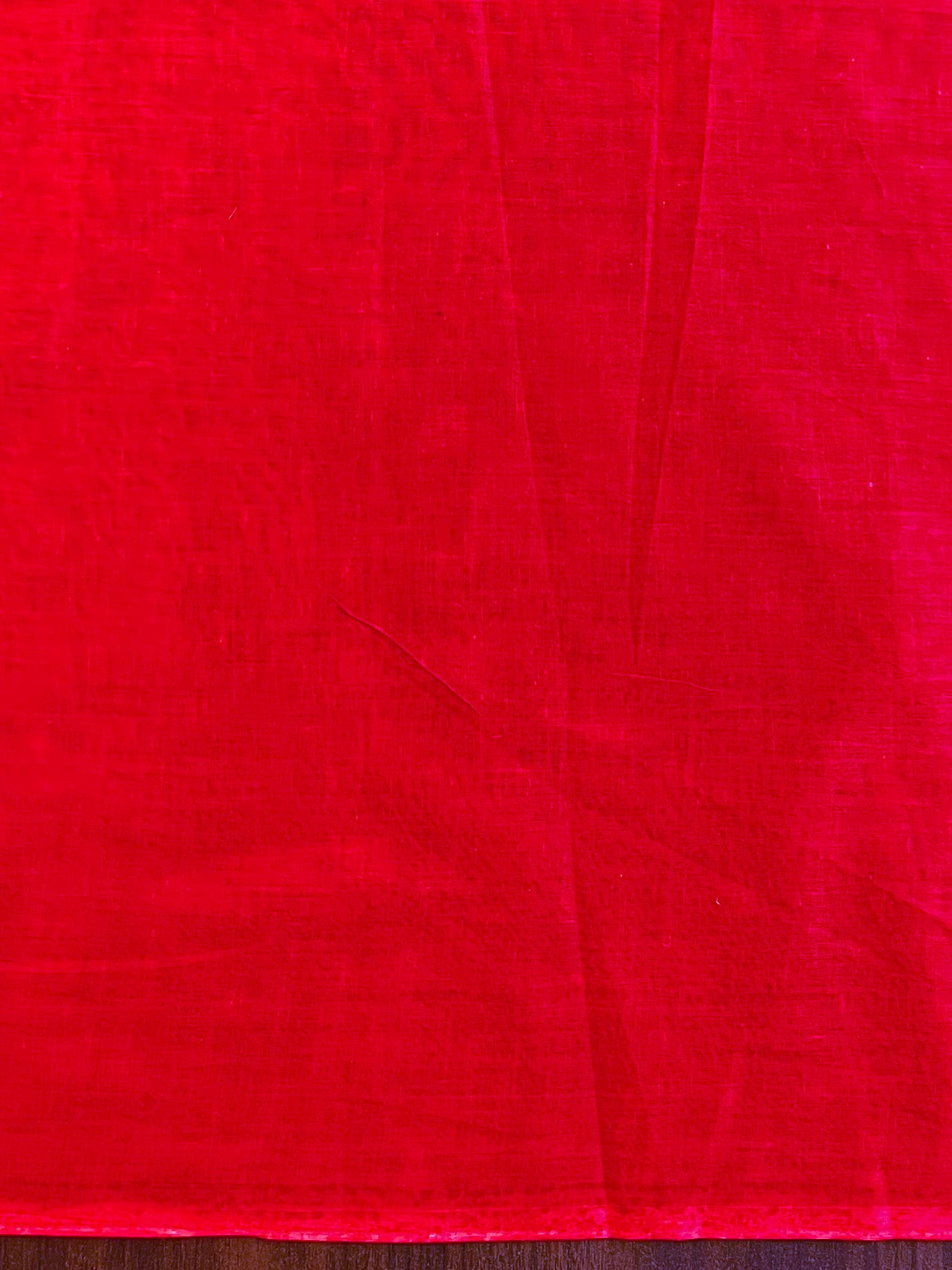 Handloom Mul Cotton Hand-block Print Saree-White & Red