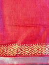Bhagalpur Handloom Pure Linen Cotton Hand-Dyed Batik Pattern Saree-Maroon