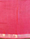 Linen Cotton Bagru Hand-Block Printed Saree-Maroon