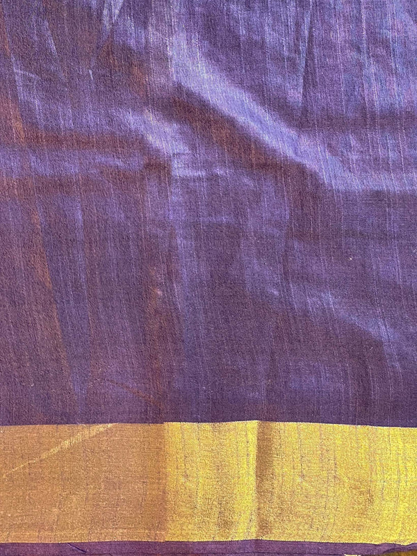 Bhagalpur Linen Cotton Resham Embroidered Saree-Pink