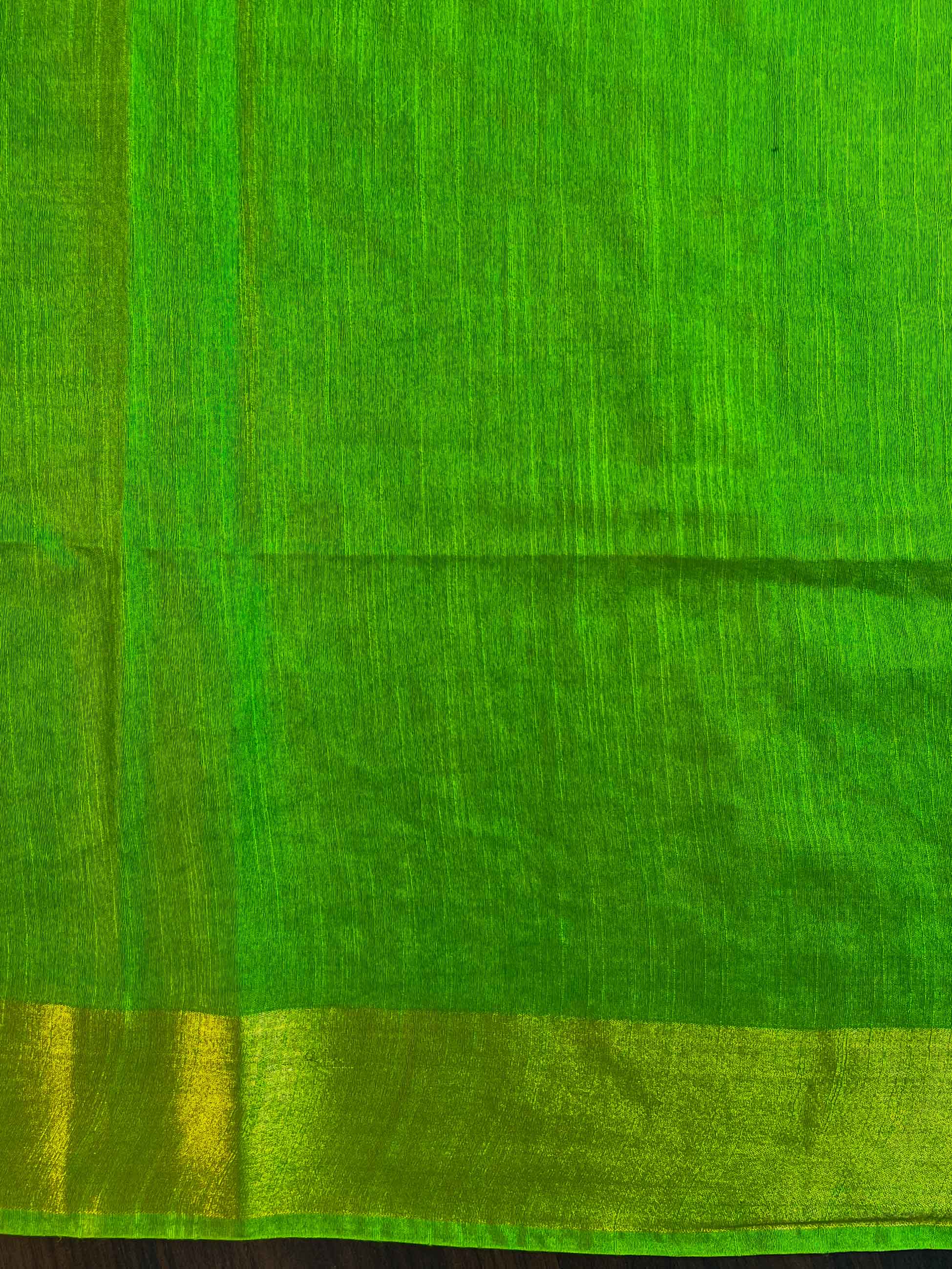 Bhagalpur Linen Cotton Resham Embroidered Saree-Blue