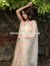 Banarasee Brocade Salwar Kameez Fabric With Embroidered Organza Dupatta-Gold