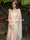 Banarasee Brocade Salwar Kameez Fabric With Embroidered Organza Dupatta-Gold