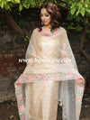 Banarasee Brocade Salwar Kameez Fabric With Embroidered Organza Dupatta-Gold