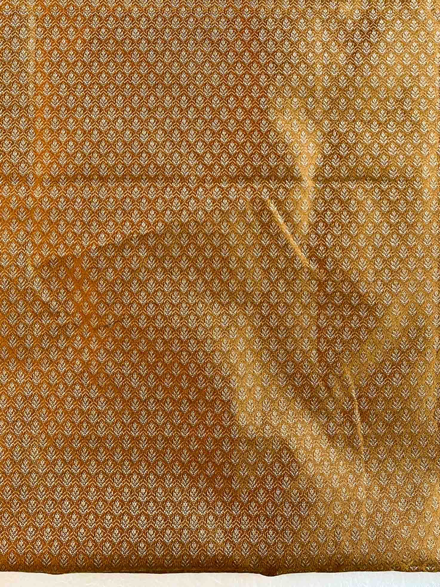 Banarasee Semi-Silk Salwar Kameez Fabric With Resham Design-Gold