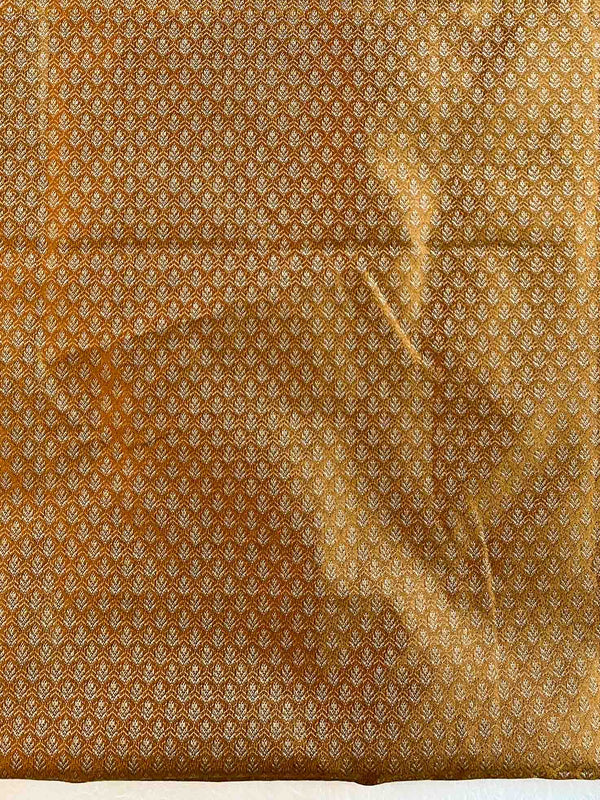 Banarasee Semi-Silk Salwar Kameez Fabric With Resham Design-Gold