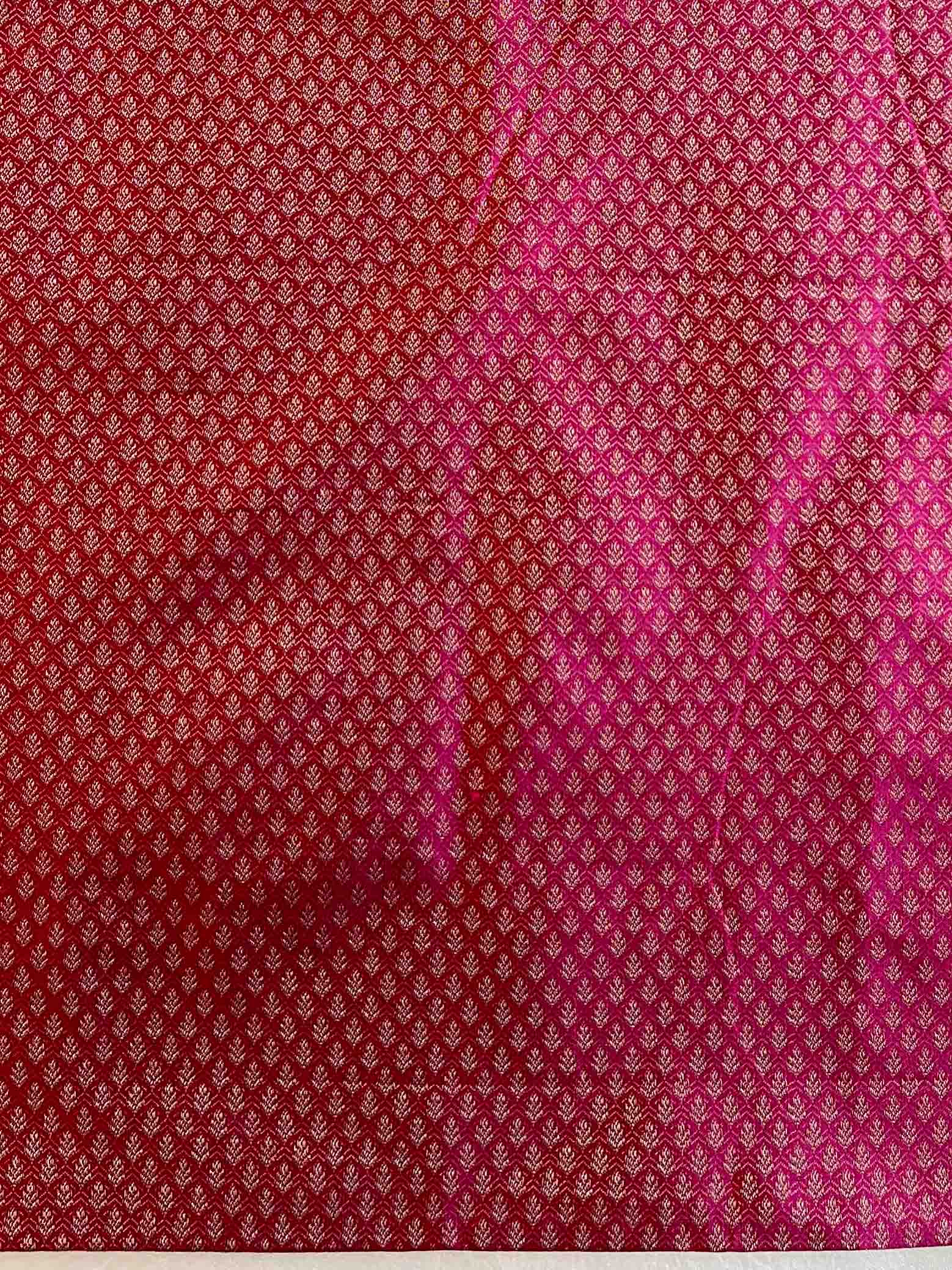 Banarasee Semi-Silk Salwar Kameez Fabric With Resham Design-Pink
