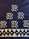 Handloom Khadi Cotton Hand-Dyed Batik Pattern Salwar Kameez Dupatta Set-Green & Blue