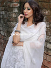 Banarasee Kota Doria Embroidered Salwar Kameez Dupatta Set-White